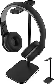 Geepen Headphone Stand, Overall Alunminun Headset Stand, Heavy-Duty Solid Base Universal Fit for Gaming Headsets, Wireless Headphones Matte Black
