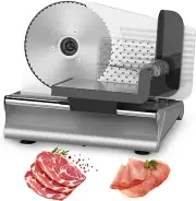 Electric Meat Slicer, 500W Electric Deli Food Slicer, Stainless Steel Blade E...