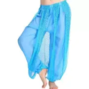 Chiffon Belly Dance Harem Pants Arabic Lantern Shiny Sequins Pants Fancy Pants