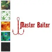 Master Baiting Fishing Fish, Vinyl Decal Sticker, 40 Patterns & 3 Sizes, #1700
