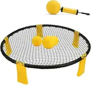 Feishibang Spike Game Ball —Include Playing Round Net,3 Balls,Carrying Bag and Rules Set Kit for Fitness Equipment -Played Outdoors,Indoors,Beach, Yard, Park