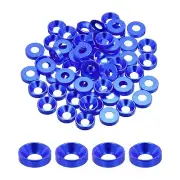 M5 Cone Cup Countersunk Washers,Anodized Aluminum for Screw RC,60PCS(Dark Blue)