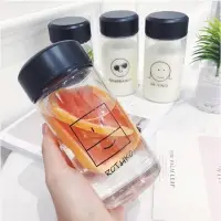 在飛比找iOPEN Mall優惠-【台灣24H出貨】220ml 創意可愛表情 玻璃杯 玻璃水瓶