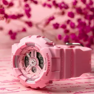 CASIO 卡西歐 Baby-G 花朵系列雙顯手錶 送禮推薦-玫瑰粉/46.3mm BA-110-4A1