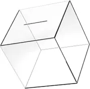 WEKAMOS Transparent Acrylic Coin Storage Box Cubic Money Bank for Daily Use Creative Savings Jar Unique Clear Coin Container for Adults