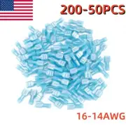 200x 14-16 Gauge Nylon Insulated Crimp Spade Female Terminal Copper Strong
