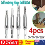 4X Hex Shank Self-Centering Drill Bit Door Hinge Hole Puncher Woodworking Tool T