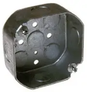 Raco 8125 4 x 4 x 1.25 Drawn Metal Octagon Electrical Box w 8 Knock Outs