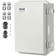 Outdoor Electrical Junction Box, 430 x 330 x 180 mm, ABS Plastic Electrical Enclosure Box with Hinged Cover Stainless Steel Latch, IP67 Dustproof Waterproof for Outdoor Electrical Projects, 17 x 13