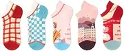 [LNJ] 5 Pairs Women's Short Socks Ankle Athletic Running Socks Ankle Running Athletic Socks (Color : Multi-Colored, Size : 36-42)