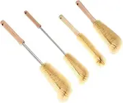 KOMBIUDA Wooden Material Bottle Brush Pcs Set Long Handle Cleaning Brush for Bottles Cups