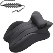 Discreet Wedge Pillow for Couples - Memory Foam Seat Cushion, Ergonomic Support Pillow for Couples, BedHead pad Stress for Intimacy Support (Black)