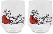 Steel Mill & Co Stemless Wine Glass Set of 2, Large Acrylic Wine Glasses, 12 Oun