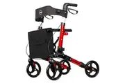 Euro Walker - 4 Wheeled Rollator Walker - Red