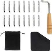 16 PCS Tuning Pin with L-Shape Gooseneck Hammer Lever and Dust Free Cloth for L