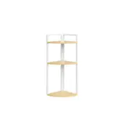 3 Tier Desktop Bookshelf Corner Display Rack for Small Spaces White