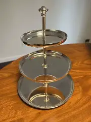 New Christofle Albi Silver Plated Three Tier Pastry Stand