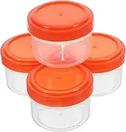 4pcs Seasoning Box Mini Sauce Containers Condiment Containers Mini Ketchup Bottles Small Condiment Bottles Red Pp