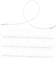 CIMAXIC 100pcs White Elastic Craft Strings Mask Fastening Cords with Metal Tips for DIY Projects Sign Display Loops 1.5 * 30cm Elastic Cords with Ends