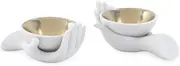 Jonathan Adler Eve Salt & Pepper Cellars, White & Gold, 3.5"" w, 2.5"" d, 2.75"" h"