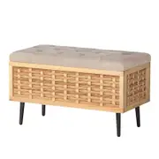 Artiss Storage Ottoman Weaved Velvet
