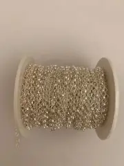3 Feet Of Sterling Silver Chain, Round Rolo Flat wire Cable, 925 Sterling All Th