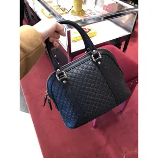 【歐洲outlet正品】GUCCI 經典 LOGO 滿版 壓紋 小 貝殼包