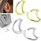 1pc Crescent Moon Hinged Segment Ring Surgical Steel Hoop Helix Daith 8-10mm