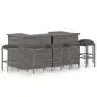 8-Piece Outdoor Bar Set Garden Patio Dining Stools Chairs Table Furniture Rattan