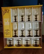 MCM Libbey Tulip Glasses Stemware Wine Champaign Dessert Goblet 12 PC Set NEW