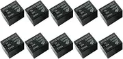 10 Pieces Mini General Power Relays HYV6-DC12V-C 12V 5PIN Automotive Relay Black