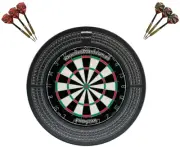 Genuine Bristle PRO STAR Dart board + Winmau OUTSHOT Dartboard Surround Gift.