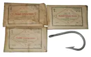 3-Vtg O. Mustad & Son Mustad-Gultarp Fishing Hooks No. 13/0 Qual. 7736 Norway