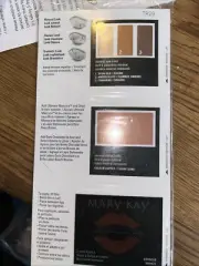 Mary Kay color card sample sheets 1 Pack 5 Sheets Spun Silk,Amber Blaze,￼ Cinnab
