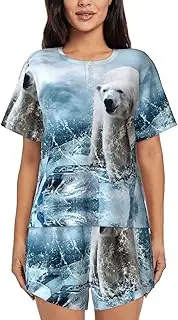 [EdWal] Cool Animal White Polar Bear Print, Black, 4XL, blackone, 4XL