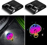 Car Door Lights Projector, 2PCS Dream Purple Mushroom Car Door Projector Lights Universal Welcome Courtesy Ghost Shadow Lamp Fit for All Car Models Mushroom Car Accessories