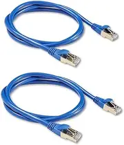2pcs 10M CAT 8 Ethernet Cable, Blue High-Speed Internet LAN Cable Dual Shielded S/FTP 40Gbps 2000MHz Gigabit Network Cable for Gaming PC, WiFi Extender,Router, X Box,Computer