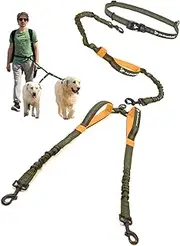 Exquisite Double Dog Leash for Large Dogs | Hands Free Waist Leash for Two Dogs | Running Leash for Big Dogs