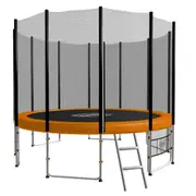Kahuna 8ft Trampoline for Kids w/ Ladder Enclosure Safety Net Rebounder Orange