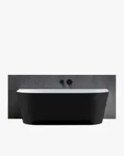 Freestanding Back to Wall Bath 1700 Acrylic Black Round Modern Bathtub NEW
