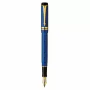 Parker Duofold Fountain Pen Blue Lapis Fine Pt New In Box Old Style Lapis