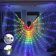 LED Angel Wings with Headband Light Up Butterfly Cape Colorful Butterfly jeEGC