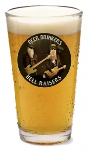 ZZ Top - Beer Drinkers - Rock and Roll - 16oz Pint Beer Glass Barware Seltzer