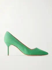[Manolo Blahnik] Manolo Blahnik - Bb 70 Linen Pumps - Green - IT40.5 IT 40.5 Green