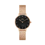 Daniel Wellington Petite 28 Lumine Rose Gold Mother of Pearl Black Watch