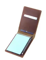 fit for 15x10cm Notepad holder pad pen bag Note cover notebook Leather brown X90