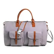 Compact Foldable Duffel Bag With Shoe Storage Grey Duffle Bags