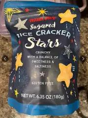 Trader Joe's 6 oz Sugared RICE CRACKER STARS Crunchy Sweet BB 7/2025