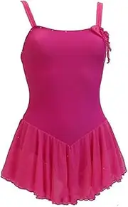 [Zagitova] Figure Skating Dress for Girls, Ice Skating Costumes, Spaghetti Straps Sleeveless Dance Dress for Competition