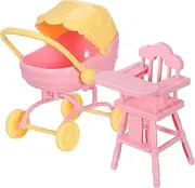 Miniature Baby Carriage Toy Stroller Play Stroller for Baby Dolls Doll High Chair Toy Set Boys and Girls Lightweight for Children's Play